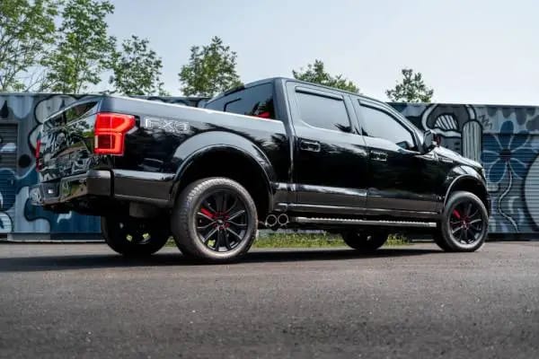 MBRP 15-20 Ford F150 Pre-Axle 4in OD Tips Dual Outlet 3in Black Coated Cat Back Exhaust thumbnail 6