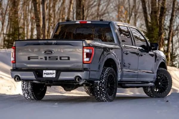 MBRP 22-23 Ford F150 T304 5in OD Carbon Fiber Tip Dual Rear Exit 3in Cat Back Exhaust thumbnail 2