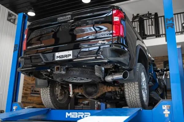 MBRP 2020+ GMC/Chevy 2500/3500 6.6L Duramax 4in Mand Bent Tubing AL-Ser Cat Back Single Side - Alum thumbnail 4