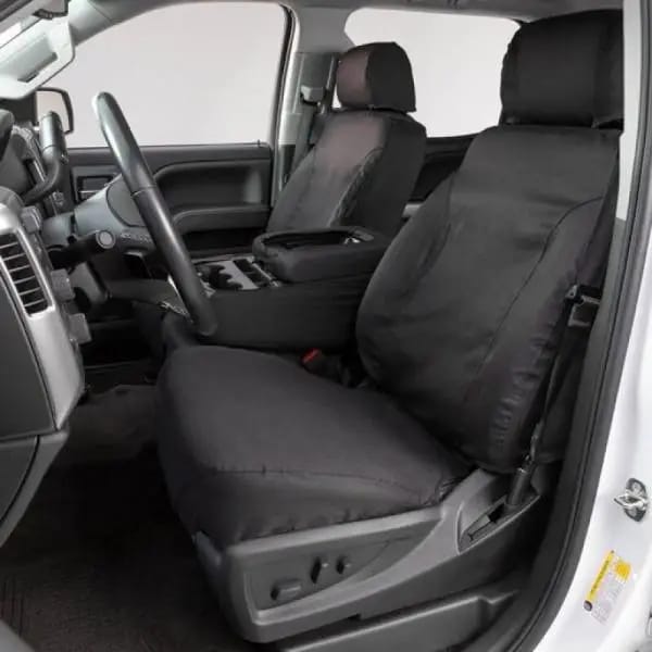 Covercraft 19-24 Chevrolet Silverado Polycotton SeatSaver Custom Front Row Seat Covers - Charcoal thumbnail 9