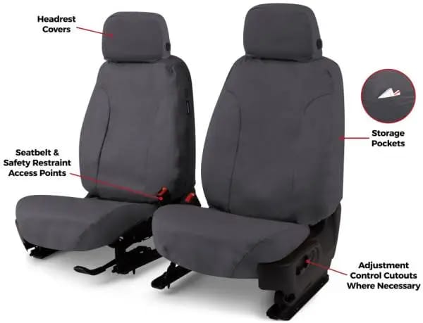 Covercraft 99-04 Ford SuperDuty Polycotton SeatSaver Custom Second Row Seat Covers - Charcoal thumbnail 4