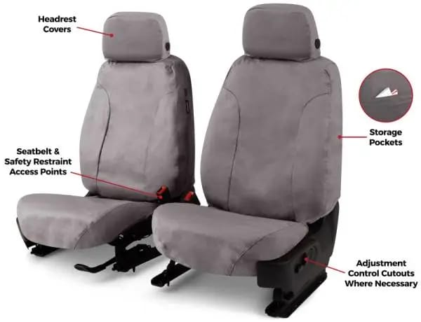 Covercraft 19-24 Ford F-250 Polycotton SeatSaver Custom Second Row Seat Covers - Misty Grey thumbnail 4