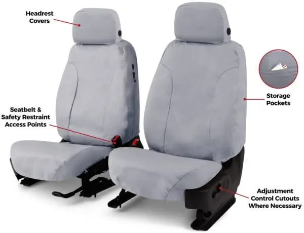 Covercraft 19-24 Ford F-250 Polycotton SeatSaver Custom Second Row Seat Covers - Grey thumbnail 4