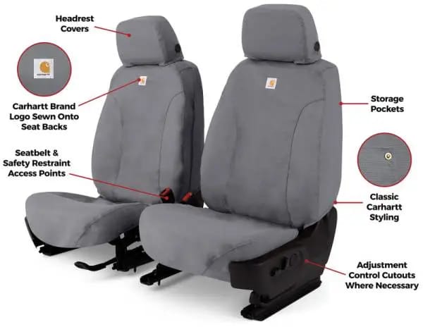 Covercraft 1997-01 Ford F150 Carhartt SeatSaver Custom Front Row Seat Covers - Gravel thumbnail 4