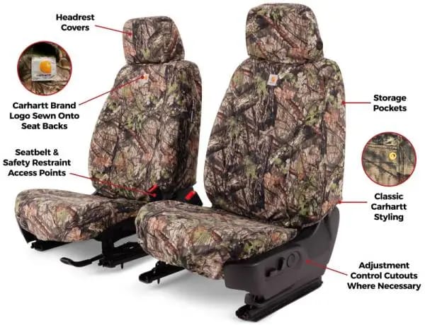 Covercraft 09-14 Ford F150 Carhartt Camo SeatSaver Custom Front Row Seat Covers - Mossy Oak thumbnail 4