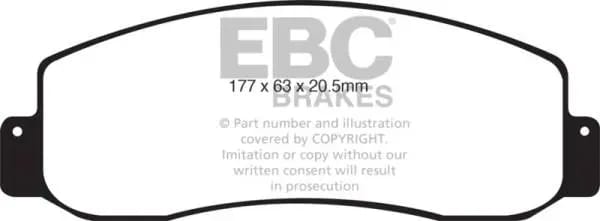 EBC 05-07 Ford F250 (inc Super Duty) 5.4 (2WD) Ultimax2 Front Brake Pads thumbnail 2
