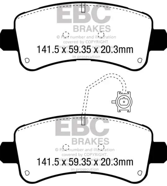 EBC 14-16 Ram Trucks Promaster 3.6 Ultimax2 Rear Brake Pads thumbnail 2