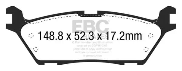 EBC 15+ Ford F150 2.7 Twin Turbo (2WD) Electric PB Ultimax2 Rear Brake Pads thumbnail 2