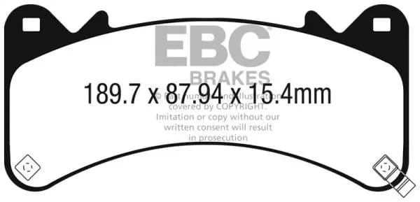 EBC 2015+ Chevrolet Tahoe 2WD (6 Piston Brembo) Ultimax2 Front Brake Pads thumbnail 2