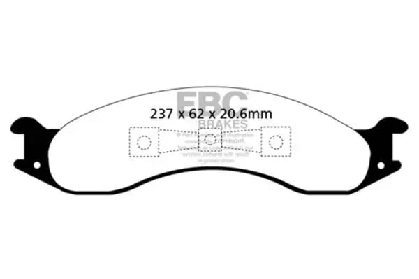 EBC 92-94 Ford Econoline E250 4.9 Ultimax2 Front Brake Pads thumbnail 2