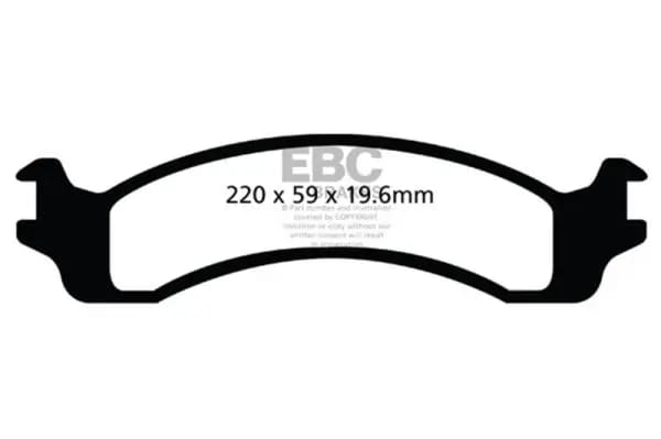 EBC 00-02 Dodge Ram 2500 Pick-up 5.2 2WD (Pad with wear sensor) Ultimax2 Front Brake Pads thumbnail 2