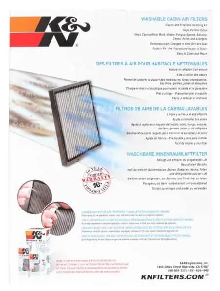 K&N Replacement Cabin Air Filter thumbnail 3