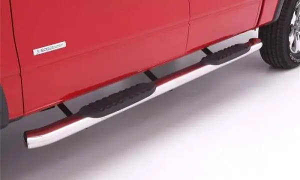 Lund 2019 Chevy Silverado 1500 Double Cab 5In Oval Curved SS Nerf Bars - Polished Stainless thumbnail 3