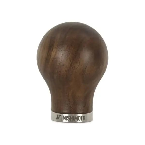 Mishimoto Round Steel Core Wood Shift Knob - Walnut thumbnail 2