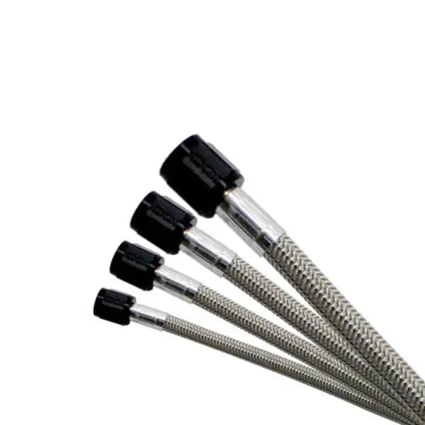 Nitrous Express 3AN 8in SS Braided Hose - Blue thumbnail 2