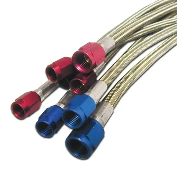 Nitrous Express 3AN 8in SS Braided Hose - Red thumbnail 3