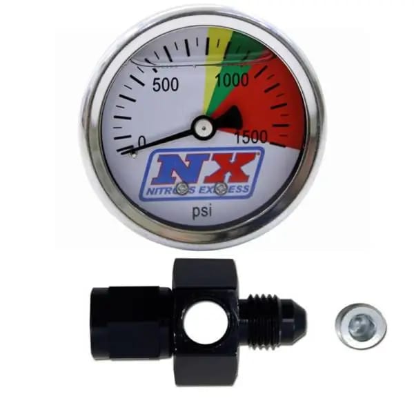 Nitrous Express N2O Flo-Thru Pressure Gauge (0-1500 PSI) 4AN thumbnail 2