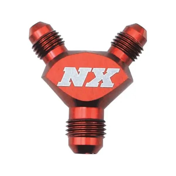 Nitrous Express 6AN x 4AN x 4AN Billet Pure-Flo Y Fitting - Red thumbnail 3