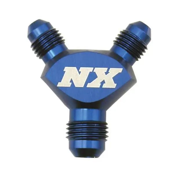 Nitrous Express 6AN x 4AN x 4AN Billet Pure-Flo Y Fitting - Blue thumbnail 3