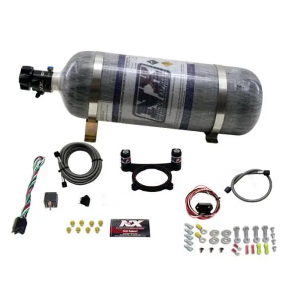 Nitrous Express 11-15 Ford Mustang GT 5.0L Coyote 4 Valve Nitrous Plate Kit (50-200HP) w/Comp Bottle thumbnail 2