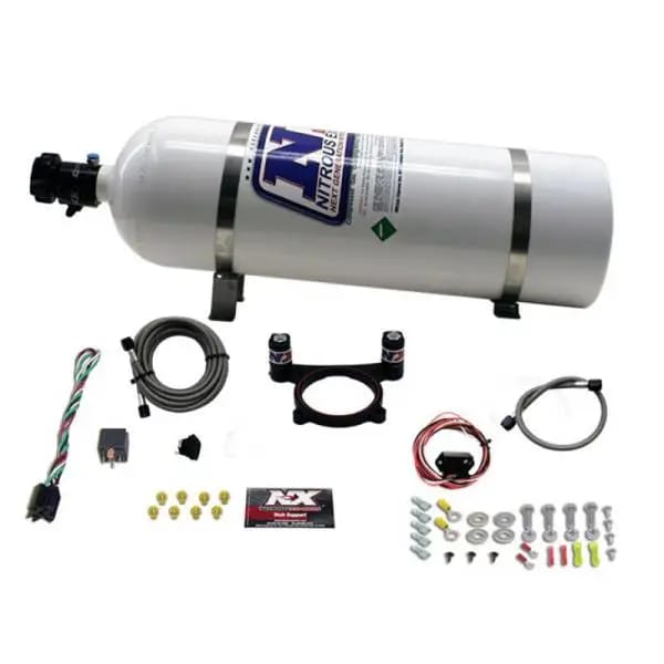Nitrous Express 11-15 Ford Mustang GT 5.0L Coyote 4 Valve Nitrous Plate Kit (50-200HP) w/15lb Bottle thumbnail 3