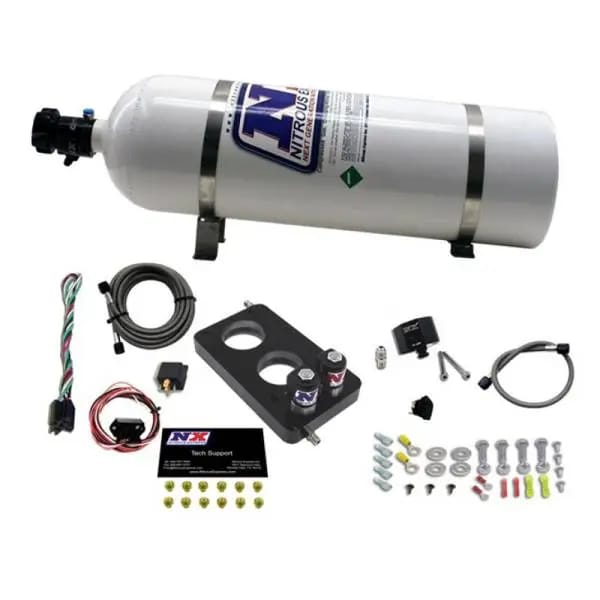 Nitrous Express 05-10 Ford Mustang 4.6L 3 Valve Nitrous Plate Kit (50-150HP) w/15lb Bottle thumbnail 3