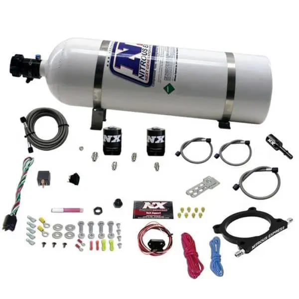 Nitrous Express 11-15 Ford Mustang GT 5.0L High Output Nitrous Plate Kit (50-250HP) w/15lb Bottle thumbnail 2