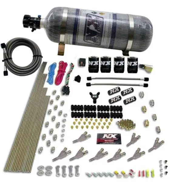 Nitrous Express STD Nozzle Nitrous Kit (200-500HP) Gas w//Dist Block & 4 Solenoids w/15lb Bottle thumbnail 3