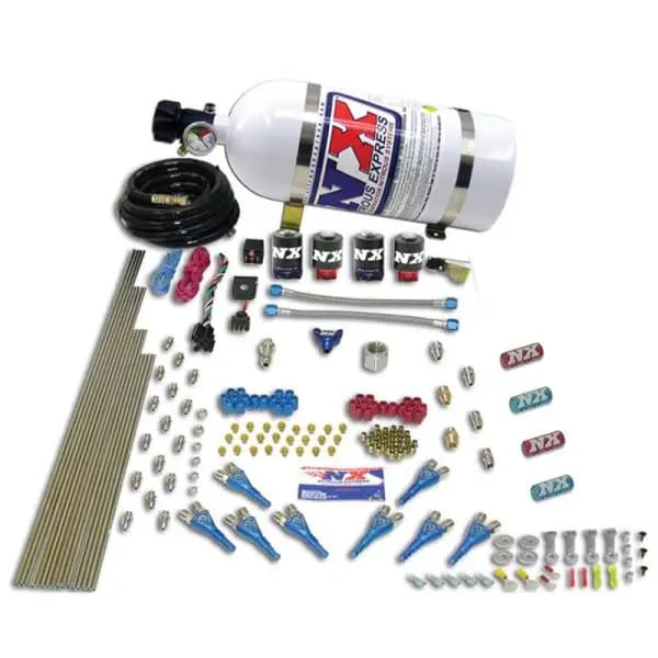 Nitrous Express Street Shark Gas 4 Solenoids Nitrous Kit (100-150-250HP) w/15lb Bottle thumbnail 2