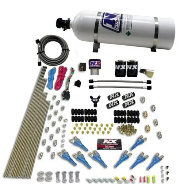 Nitrous Express Pro-Shk/Gas (200-600HP) 2 Fuel 1 Supershark Solenoid Nitrous Kit w/15lb Bottle thumbnail 4