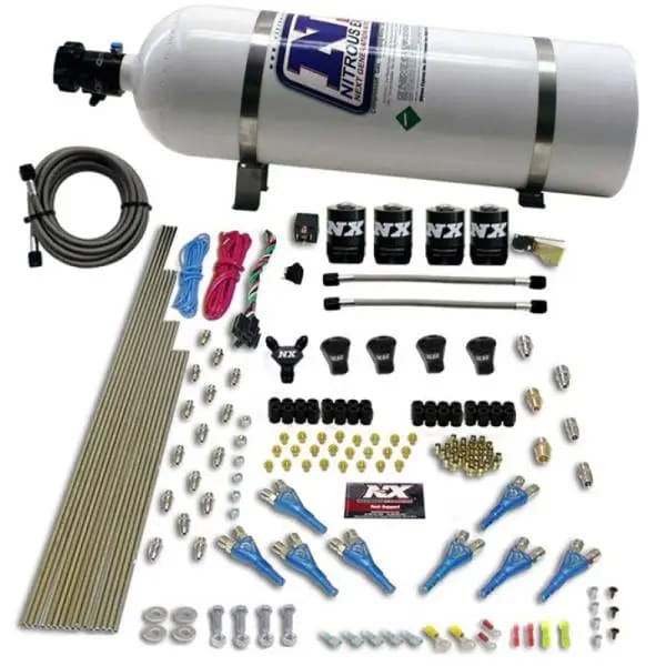 Nitrous Express Pro-Shk/Gas 4 Solenoids Nitrous Kit (200-600HP) w/15lb Bottle thumbnail 2