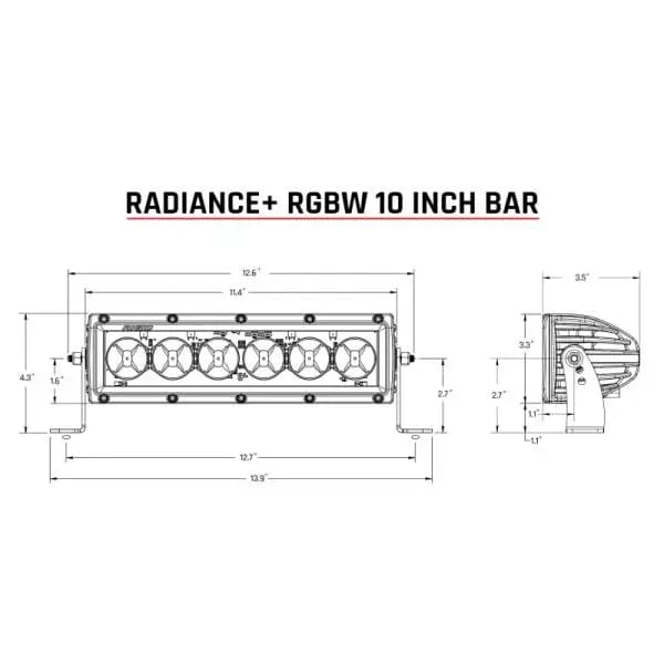 Rigid Industries Radiance+ 10in. RGBW Light Bar thumbnail 10