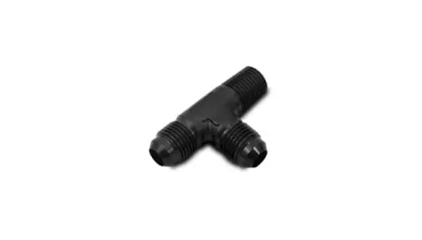 Vibrant -3AN x 1/8in NPT Flare to Pipe On Run Tee Adapter Fitting - Aluminum thumbnail 3