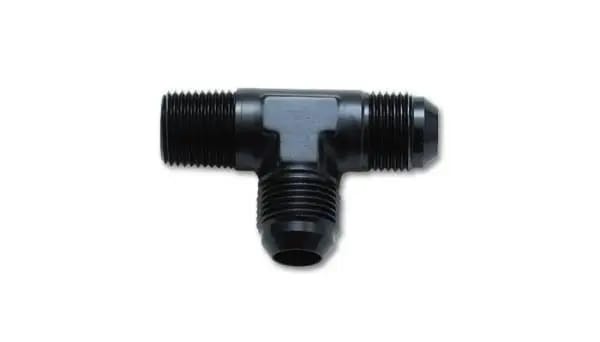 Vibrant -3AN x 1/8in NPT Flare to Pipe On Run Tee Adapter Fitting - Aluminum thumbnail 4