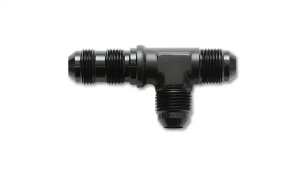 Vibrant -10AN Bulkhead Adapter Tee on Run Fittings - Anodized Black Only