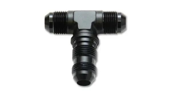 Vibrant -4AN Bulkhead Adapter Tee Fitting - Anodized Black Only thumbnail 2
