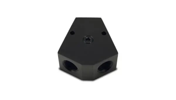 Vibrant Billet Aluminum Y-Block Fitting with 1/8in NPT Port - 1/2in NPT x 1/2in NPT x 1/2in NPT thumbnail 3
