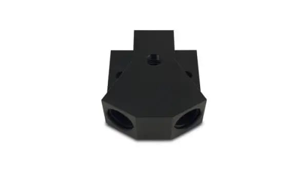 Vibrant Billet Aluminum Y-Block Fitting with 1/8in NPT Port -8AN x Dual -8AN ORB thumbnail 2