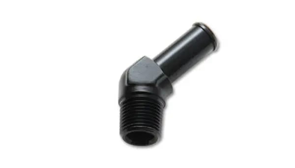 Vibrant 1/2 NPT to 5/8in Barb Straight Fitting 45 Deg Adapter - Aluminum thumbnail 2
