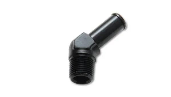 Vibrant 1/2 NPT to 5/8in Barb Straight Fitting 45 Deg Adapter - Aluminum thumbnail 4