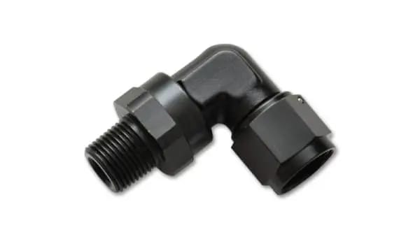 Vibrant -10AN to 3/8in NPT Female Swivel 90 Degree Adapter Fitting thumbnail 2