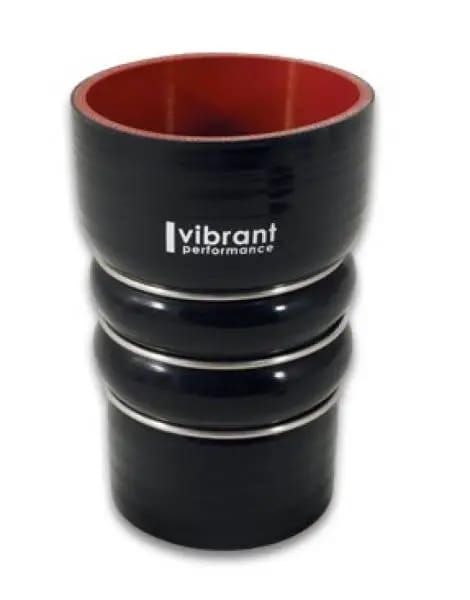 Vibrant Silicone Coupling 4 Ply Aramid CAC Transition Hose 3.25in x 3in Inlet/Outlet - Black thumbnail 3