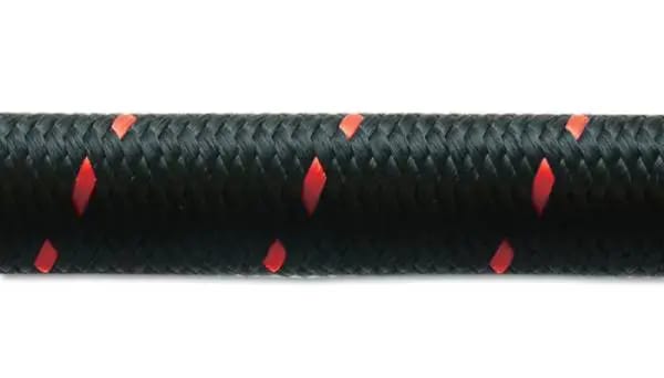 Vibrant -8 AN Two-Tone Black/Red Nylon Braided Flex Hose (2 foot roll) thumbnail 3