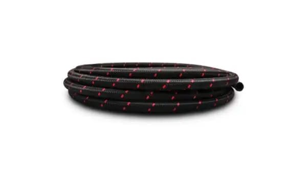 Vibrant -6 AN Two-Tone Black/Red Nylon Braided Flex Hose E85 Friendly (20ft Roll) thumbnail 2