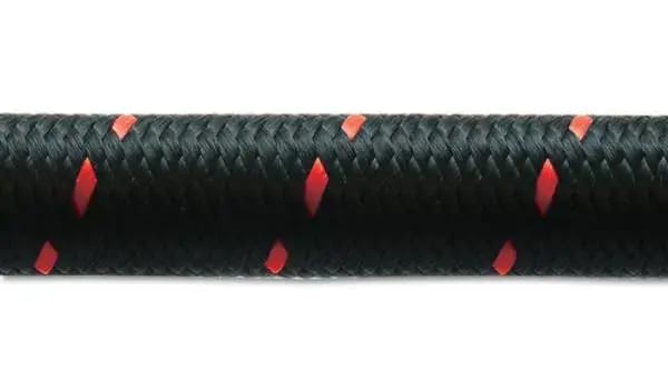 Vibrant -8 AN Two-Tone Black/Red Nylon Braided Flex Hose (20 foot roll) thumbnail 4