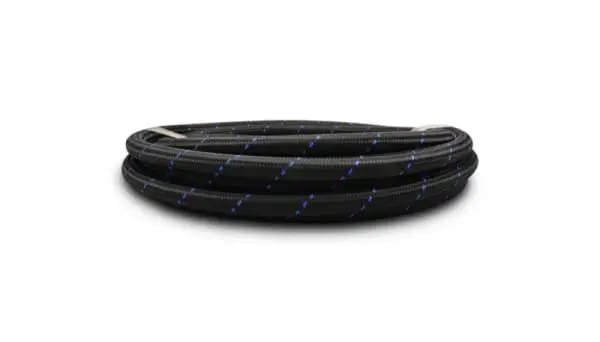 Vibrant -10 AN Two-Tone Black/Blue Nylon Braided Flex Hose (20 foot roll) thumbnail 2