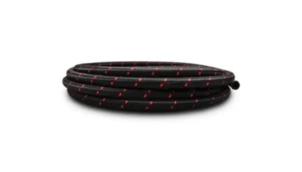 Vibrant -10 AN Two-Tone Black/Red Nylon Braided Flex Hose (10 foot roll) thumbnail 3