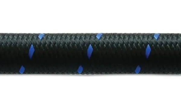 Vibrant -12 AN Two-Tone Black/Blue Nylon Braided Flex Hose (20 foot roll) thumbnail 4
