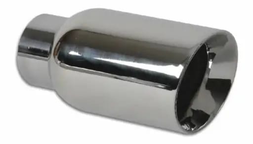 Vibrant 2.5in ID Single 4in OD Round SS Exhaust Tip (Double Wall Angle Cut)