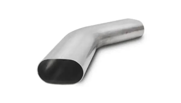 Vibrant 3.5in Oval (Nominal Size) T304 SS 45 deg Mandrel Bend 6in x 6in leg lengths thumbnail 3